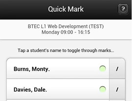 Register marking using a phone